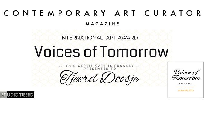 Certificaat “The Voices of Tomorrow Art Award” ontvangen