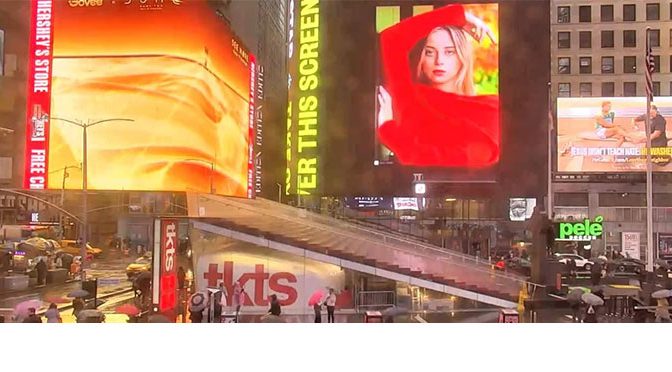 Foto Merlin was te zien op Times Square!